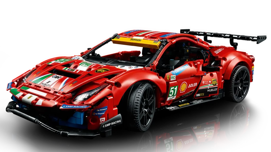LEGO Ferrari 488 GTE AF Course ujęcie z przodu