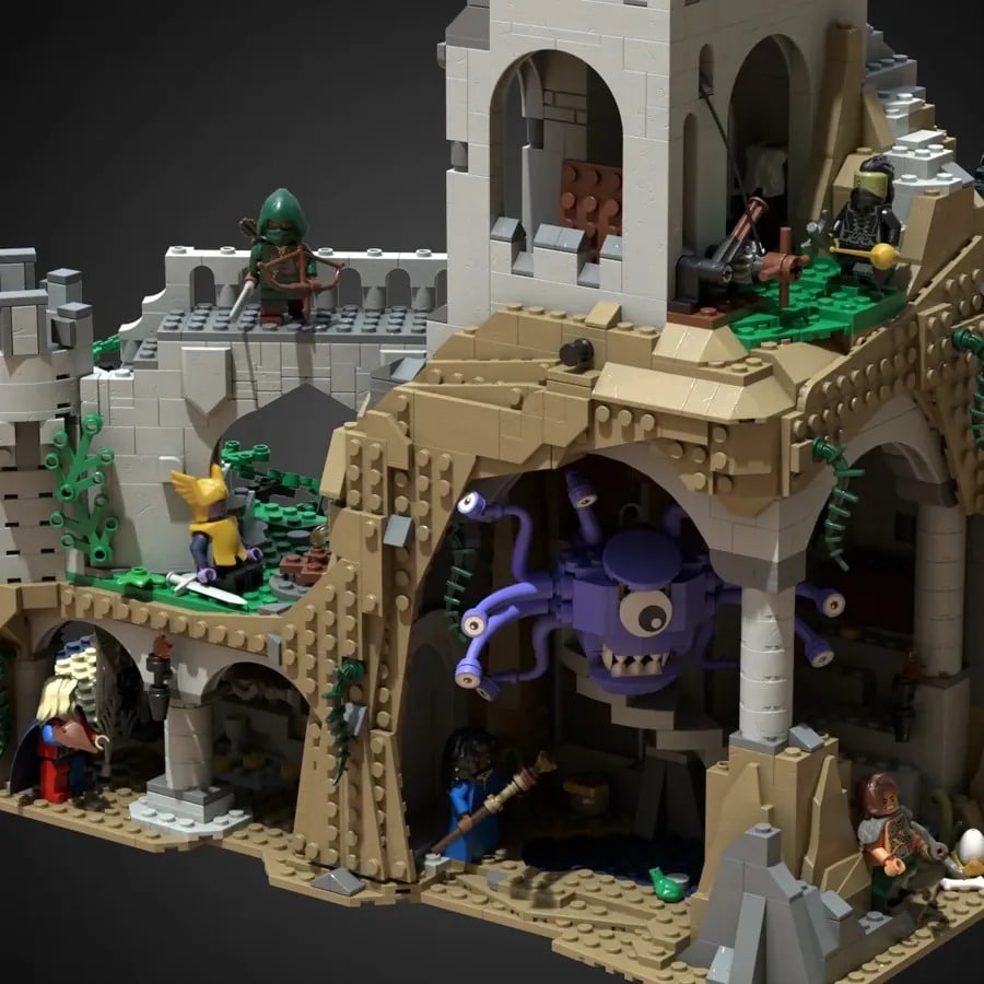 Zbliżenie na model LEGO Ideas 21348 Dungeons & Dragons