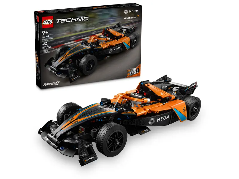 Model i opakowanie LEGO 42169 NEOM McLaren Formula E Race Car