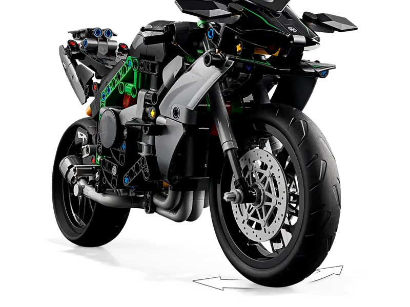 Model LEGO 42170 Motocykl Kawasaki Ninja H2R - skrętne koła