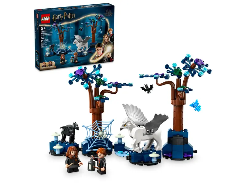 Opakowanie i model LEGO 76432 Zakazany Las: magiczne stworzenia