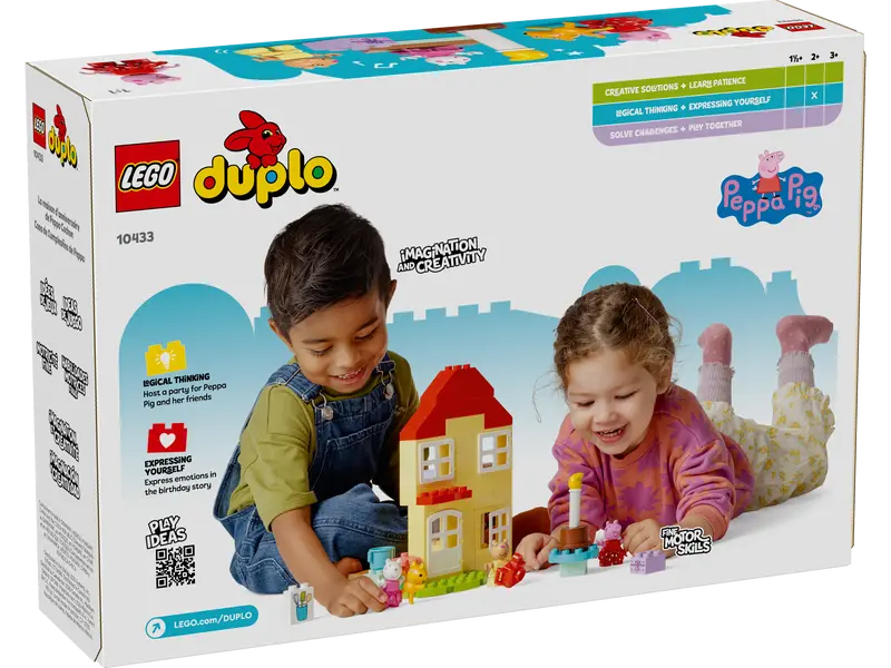 Tył opakowania LEGO Urodzinowy domek Peppy 10433