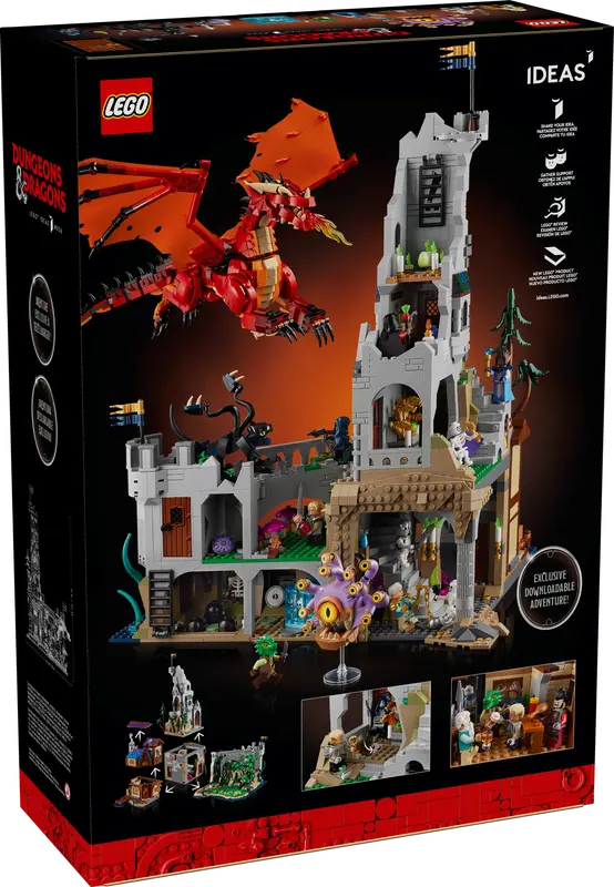 Opakowanie LEGO 21348 Dungeons & Dragons: Opowieść czerwonego smoka