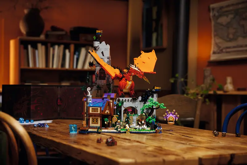 Cały zestaw LEGO 21348 Dungeons & Dragons: Opowieść czerwonego smoka