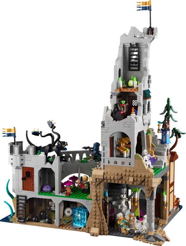 Model zamku LEGO 21348 Dungeons & Dragons: Opowieść czerwonego smoka