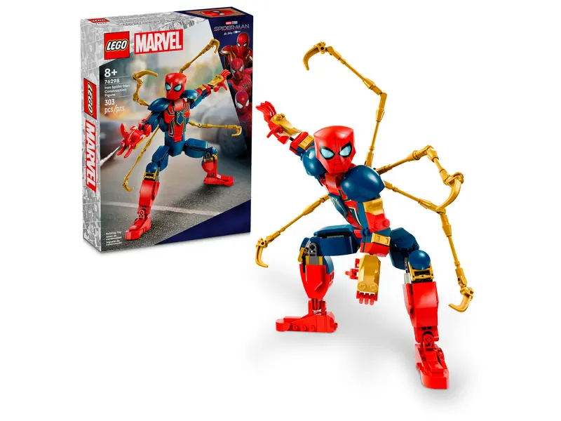 Opakowanie i model LEGO 76298 Figurka Iron Spider-Mana