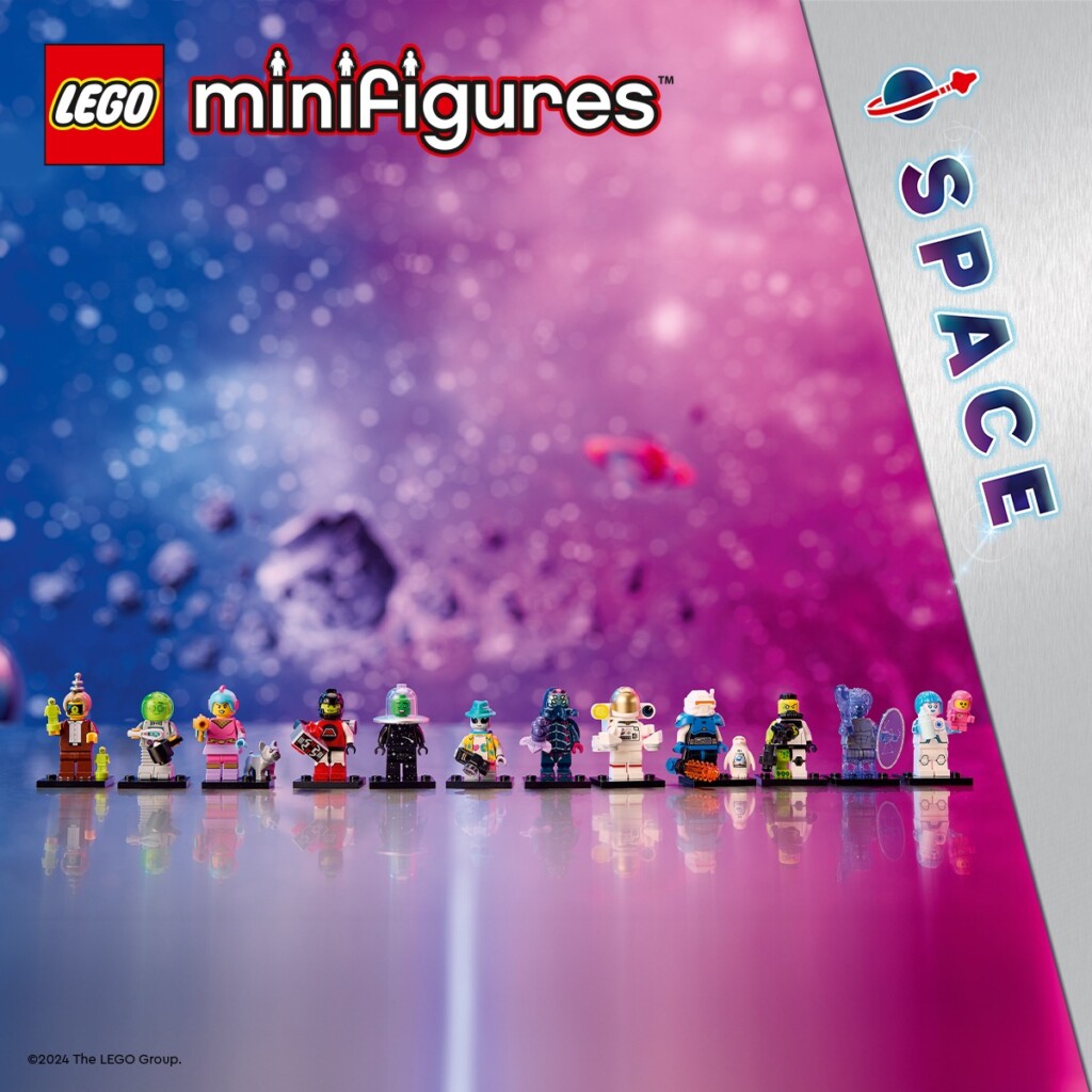 LEGO Minifigurki Kolekcjonerskie Seria 26 – Kosmos (71046) w rzędzie